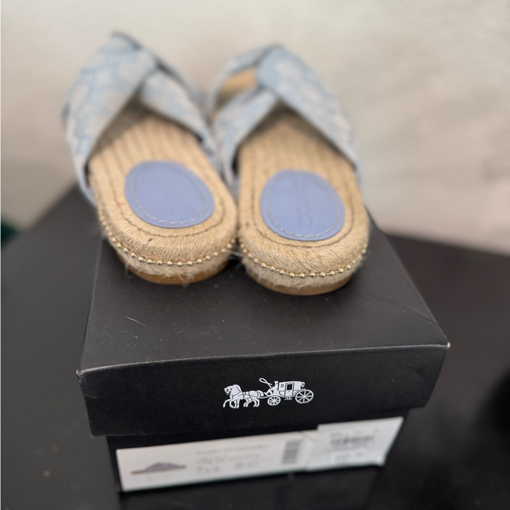 Coach Charli Sig  Espadrilles - 7.5 Blue- Like New - Picture 3 of 8